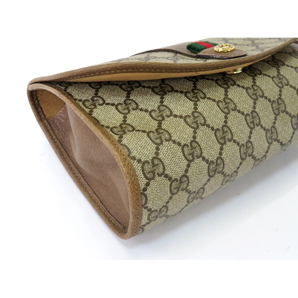 Gucci Tan and Brown GG Monogram Clutch - Picture 5 of 16